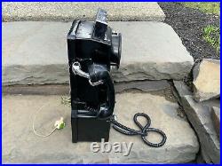 ORIGINAL 1960s ANTIQUE COIN OPERATED WALL PAY PHONE vintage telephone NICE