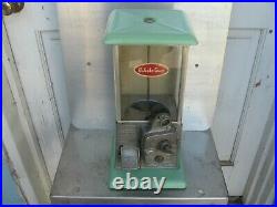 Porcelain One 1 Cent Penny Vending Machine With Bubble Gun Sign Coin Operated