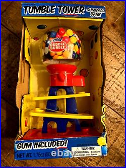 RARE 2015 Tumble Tower 10 Inch Gumball Machine Coin Bank Dubble Bubble