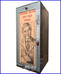 RARE ESCO Chicago USA 1950 2 Cent Coin Vending Machine WithDisplay, Cards RARE ESCO Chicago USA 1950 2 Cent Coin Vending Machine WithDisplay, Cards