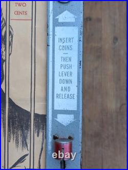 RARE ESCO Chicago USA 1950 2 Cent Coin Vending Machine WithDisplay, Cards RARE ESCO Chicago USA 1950 2 Cent Coin Vending Machine WithDisplay, Cards