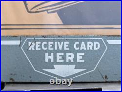 RARE ESCO Chicago USA 1950 2 Cent Coin Vending Machine WithDisplay, Cards RARE ESCO Chicago USA 1950 2 Cent Coin Vending Machine WithDisplay, Cards