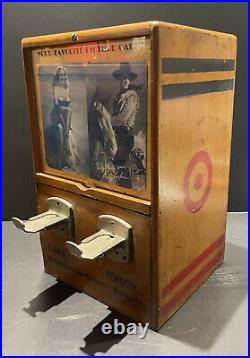 Rare 1933 Penny Card Vending Machine, w 42 Cards, USA, Metropolitan Coin Machine