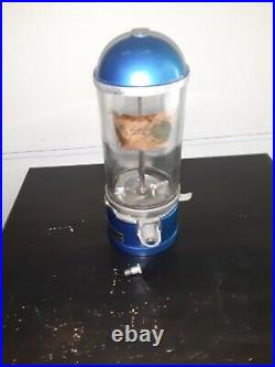 Rare Antique D. D. LEWIS Gumball Coin-op vending Machine orig. Blue paint