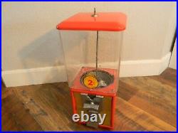 Rare Coin Mechanism Northwestern 2 Cent Gumball Machine with Unique Decal & Key