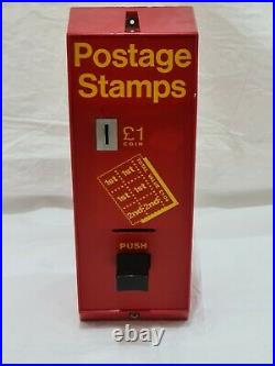 Rare Vintage Royal Mail £1 Coin Postage Stamps Dispensing Vending Machine Red