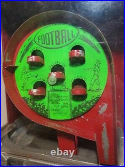 Rare Vtg 1957 Coast Vending Inc Football Gumball Coin Op Machine All Original