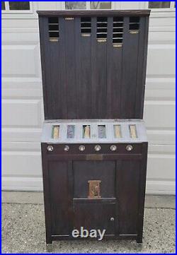 Rare Wooden 1930 National Sales Company Candy Vending Machine Coin Operated