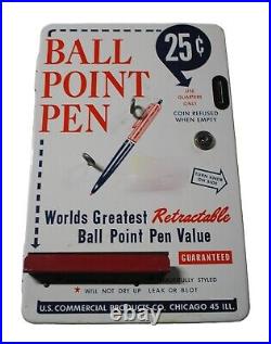 RareVintage 1950's Ball Point Pen Coin Operated. 25 Cent Vending Machine & Key