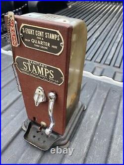 Schermack Coin Operated 8 Cent Sanitary Stamp Machine with key