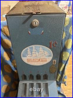 Shipman Select A Bar Vintage COIN OP VENDING TABLE TOP MACHINE 1 Cent Penny