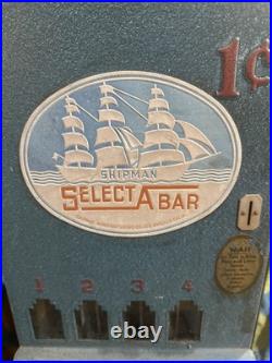 Shipman Select A Bar Vintage COIN OP VENDING TABLE TOP MACHINE 1 Cent Penny