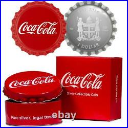 Silver Coca-cola Polar Bear & Santa Claus Coin, Coca-cola Cap & Vending Machine
