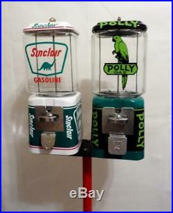 Sinclair gas+ Polly gas 2 Acorn gumball machine + candy machine coin op