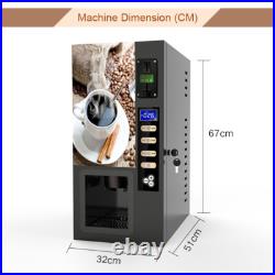 Smart Commercial Fully Automatic Self Coin 3 Instant Coffee Vending Machine NEW