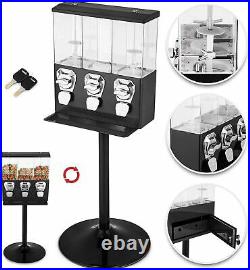 TRIPLE CHOICE Commercial Grade Sweet Vending Machine 20p Coin Operated BLACK