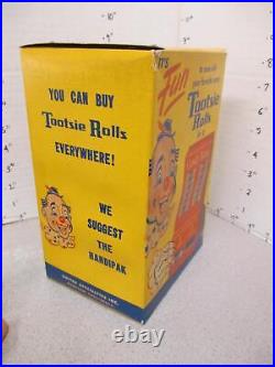 Tootsie Roll 1¢ candy wrapper box 1950s toy coin bank vending machine MIB clown