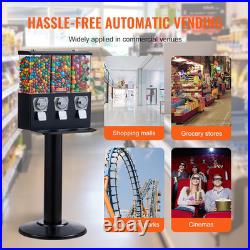 Triple Compartment Candy Vending Machine with Stand Coin Operated Dispenser