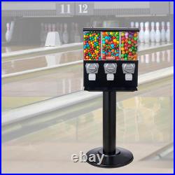 Triple Compartment Candy Vending Machine with Stand Coin Operated Dispenser
