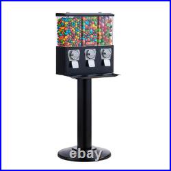 Triple Compartment Candy Vending Machine with Stand Coin Operated Dispenser