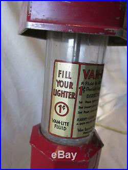 VAN LITE LIGHTER FLUID DISPENSER Coin Op MACHINE 1 Cent 18 Visible Gas Pump Old