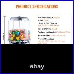 VEVOR 16H Gumball Machine Vending Coin Bank Vintage Candy Dispenser PC Red