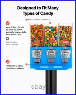VEVOR Candy Vending Machine Triple Compartment Candy Vending Machine with Stand