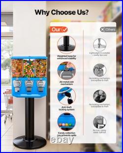 VEVOR Candy Vending Machine Triple Compartment Candy Vending Machine with Stand