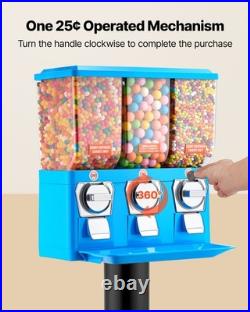 VEVOR Candy Vending Machine Triple Compartment Candy Vending Machine with Stand