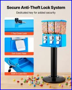 VEVOR Candy Vending Machine Triple Compartment Candy Vending Machine with Stand