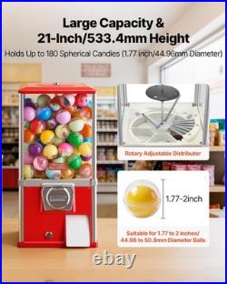 VEVOR Gumball Machine 21 inch Height 25-Cent Candy Vending Machine Dispenser