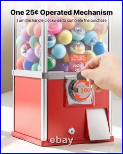VEVOR Gumball Machine 21 inch Height 25-Cent Candy Vending Machine Dispenser