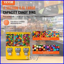 VEVOR Gumball Machine Vending Coin Bank Vintage Candy Dispenser Stand Yellow