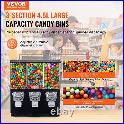 VEVOR Gumball Machine with Stand Vending Coin Bank Vintage Candy Dispenser Black