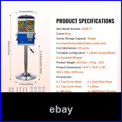 VEVOR Gumball Machine with Stand Vending Coin Bank Vintage Candy Dispenser Bule