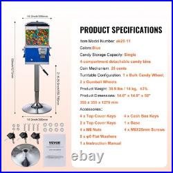 VEVOR Gumball Machine with Stand Vending Coin Bank Vintage Candy Dispenser Bule
