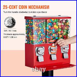 VEVOR Gumball Machine with Stand Vending Coin Bank Vintage Candy Dispenser Red