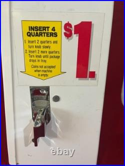 VINTAGE AMERICAN DEFENDER $1 LATEX CONDOM COIN OPERATED VENDING MACHINE withKEY