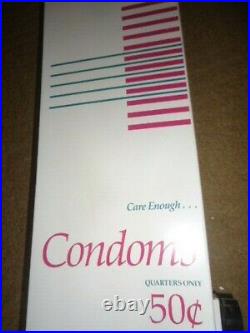VINTAGE Condom 50 Cent Coin Vending Machine Working Cond. Care Enough CONDOMS