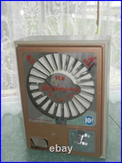 VINTAGE METAL VENDORAMA BALL POINT PEN COIN OP VENDING MACHINE With KEY WORKS