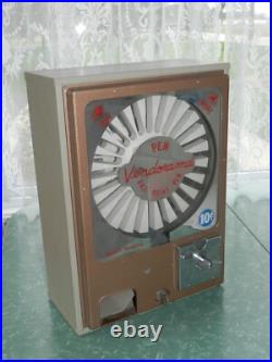 VINTAGE METAL VENDORAMA BALL POINT PEN COIN OP VENDING MACHINE With KEY WORKS