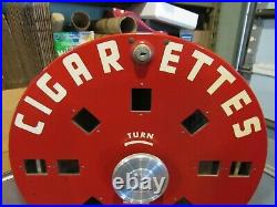 VINTAGE ORIGINAL 1950's 25 cent COIN OPERATED CIGARETTE VENDING MACHINE WORKS