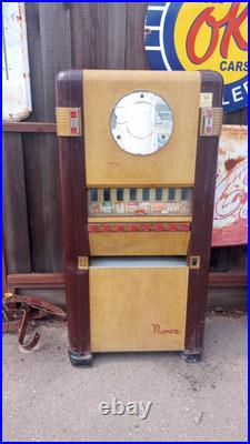 VINTAGE ROWE COIN OPERATED CIGARETTE VENDING MACHINE 1930's 1940's