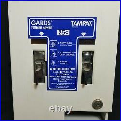 VTG Tampax Gards Feminine Napkins Tampon Dual. 25 Coin Operated Dispenser WithKeys