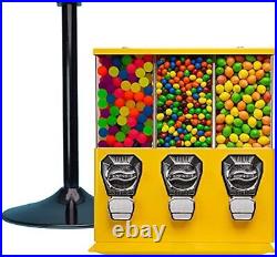 Vending Machine Commercial Gumball & Candy Stand Yellow Coin Operated Dispenser