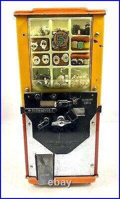 Victor Vending Corp Coin 5 Cents Operated Vendor Machine With Original Contents