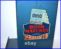 Vintage 1 Cent OHIO BOOK MATCHES Coin Op Operated Dispenser Vending Machine
