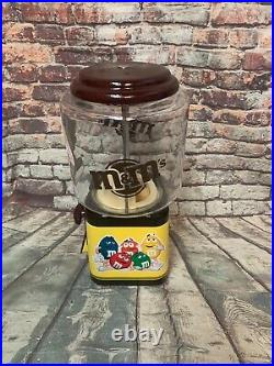 Vintage 10cent acorn glass globe themed m&m candy coin op vending machine