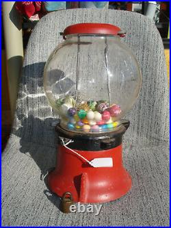 Vintage 1900s Columbus Gumball Machine coin op 1 cent Original Lock Included