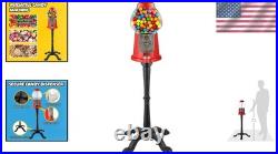Vintage 1920s Red Gumball Machine with Stand & Coin Bank Glass Globe Dispenser